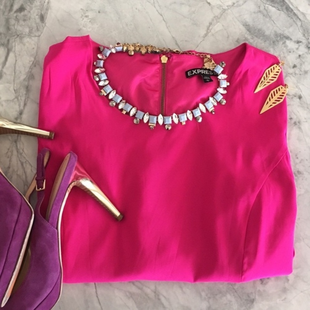 Express Zip Back Peplum Top